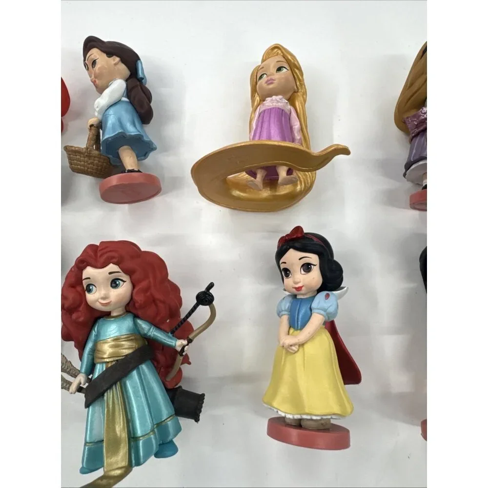 Disney Animators Collection Figures Lot of 10 Mini Princess PVC Cake Topper